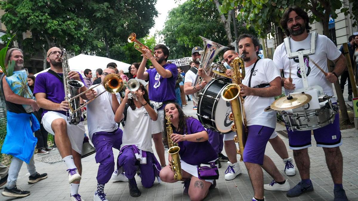 Un grupo de músicos, en la fiesta mayor.