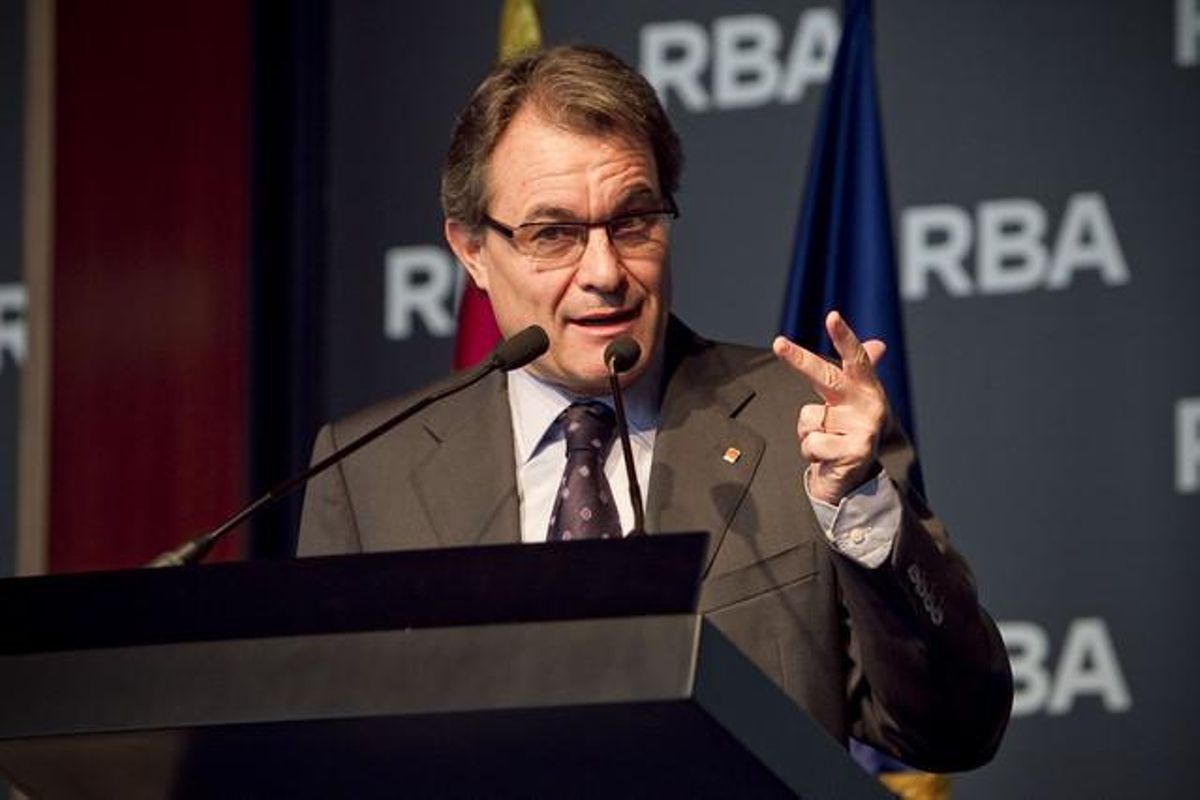 Artur Mas, durant una conferència a la seu de RBA, dimecres. Artur Mas, durant una conferència a la seu de RBA, dimecres.