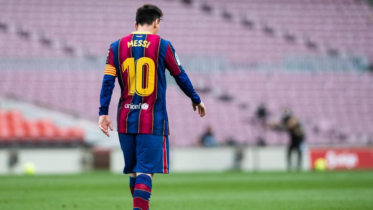 Messi durant un partit del Barça al Camp Nou