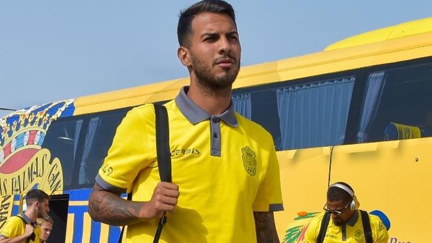 Jonathan Viera, a su llegada a El Hornillo.