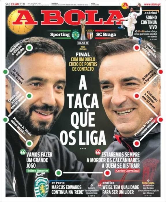 Portada A BOLA sábado 23 enero 2021