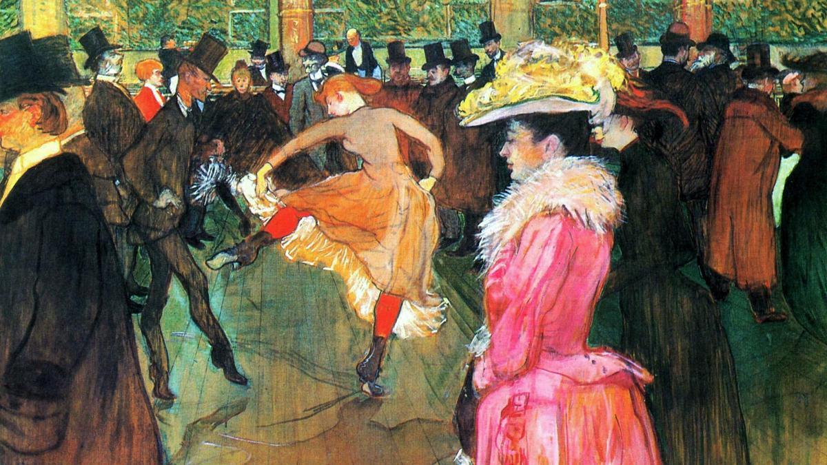 'En el Moulin-Rouge, el baile', óleo de Toulouse-Lautrec de 1890