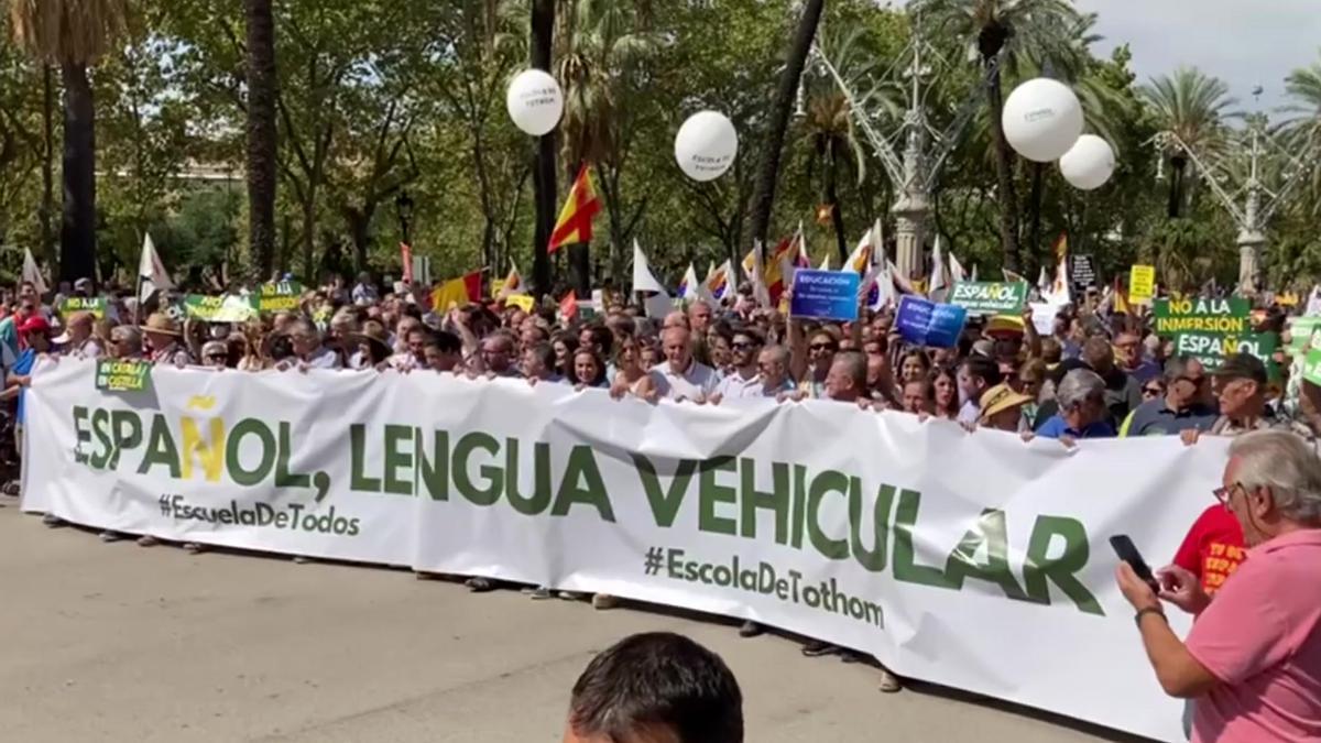 Manifestación de Escuela de Todos en defensa del castellano como lengua vehicular en la escuela
