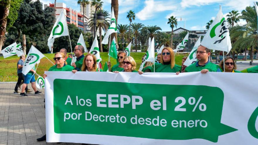 Manifestación sindical en la capital grancanaria.