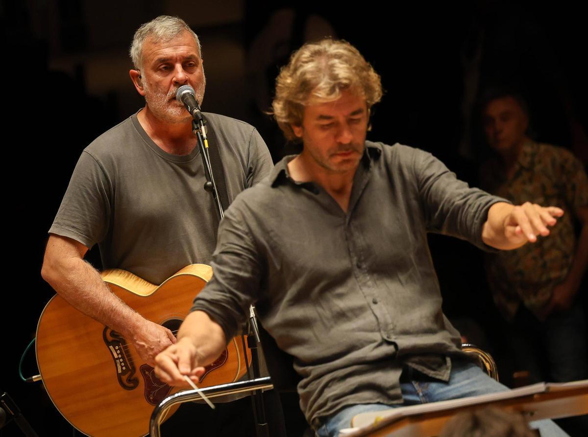 Los ensayos de la banda con la Orquesta de Valencia.