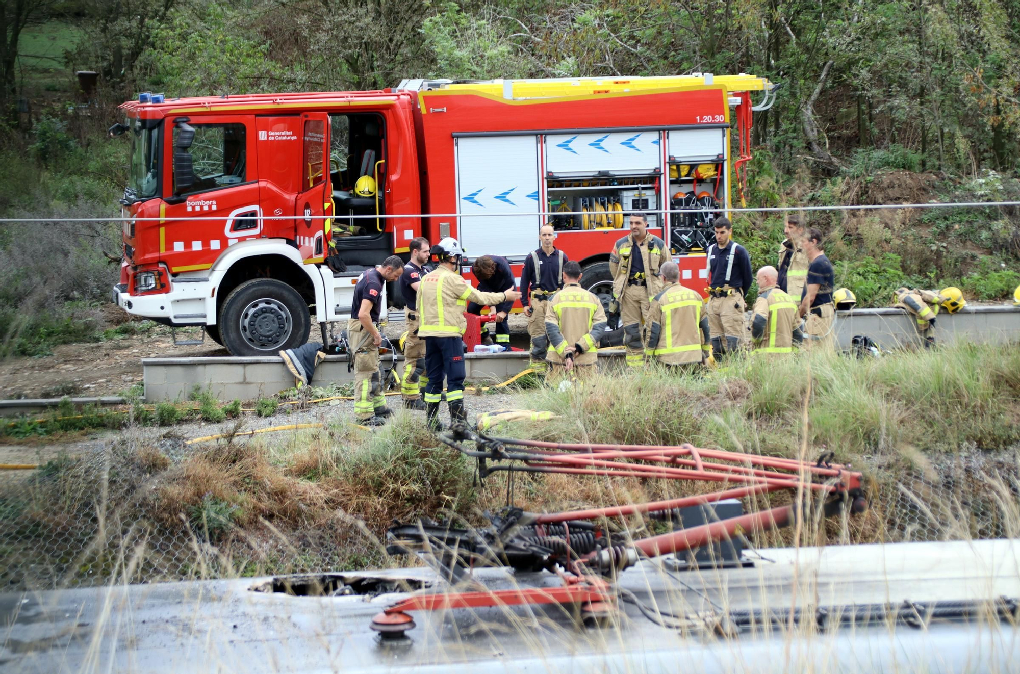 L'incendi en un tren de l'R3, en fotos