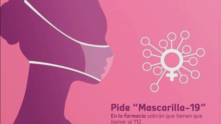 Cartel informativo para que las mujeres puedan pedir ayuda en las farmacias.