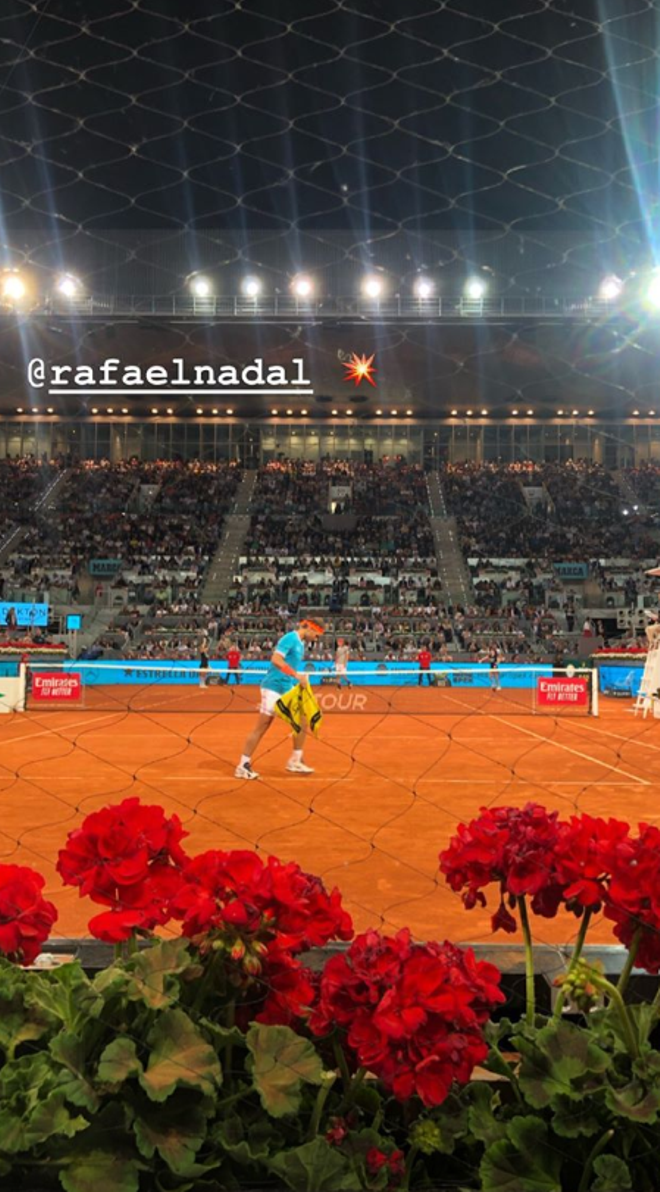 Aitana Ocaña disfrutó de un lugar idílico en primera fila para presenciar el partido de Rafa Nadal en la Caja Mágica de Madrid