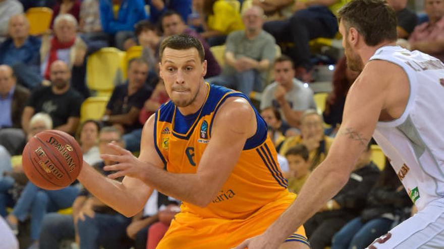 Darko Planinic, en una imagen del partido de la primera vuelta ante el Lietkabelis en el Gran Canaria Arena.