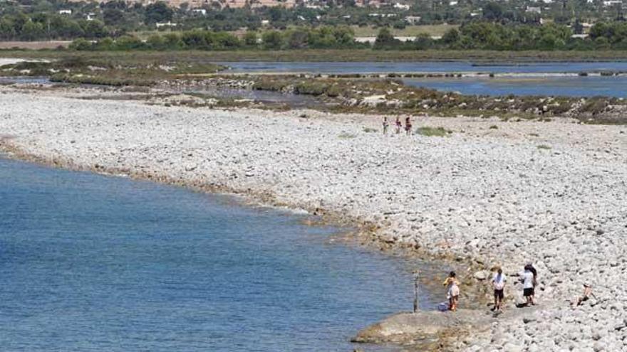 Playa de es Codolar, en el interior del Parque Natural de ses Salines