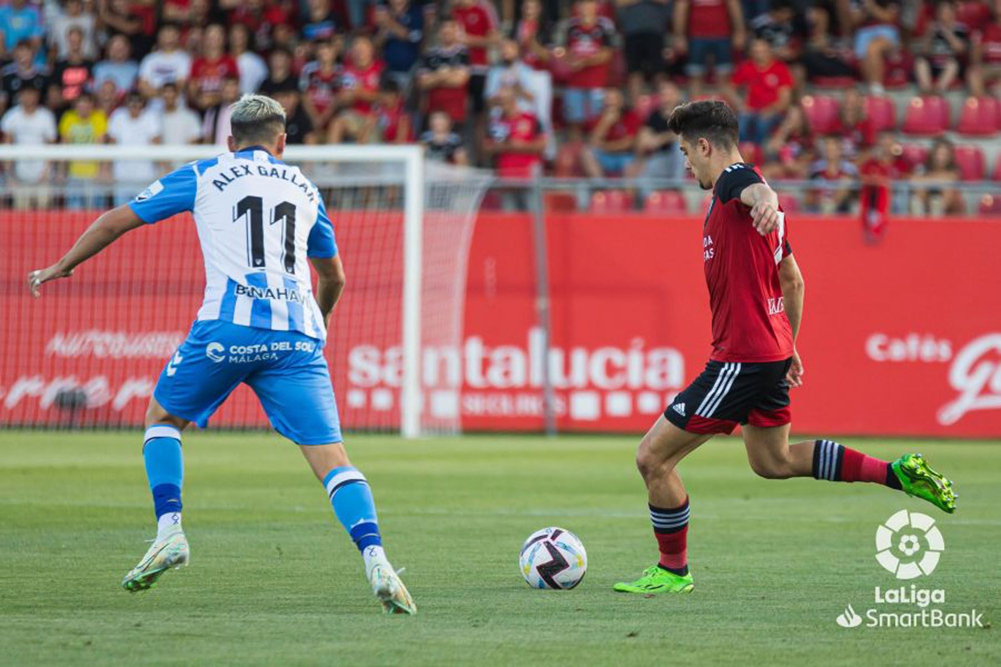 Una imagen del CD Mirandés - Málaga CF de la tercera jornada de la Liga 22/23