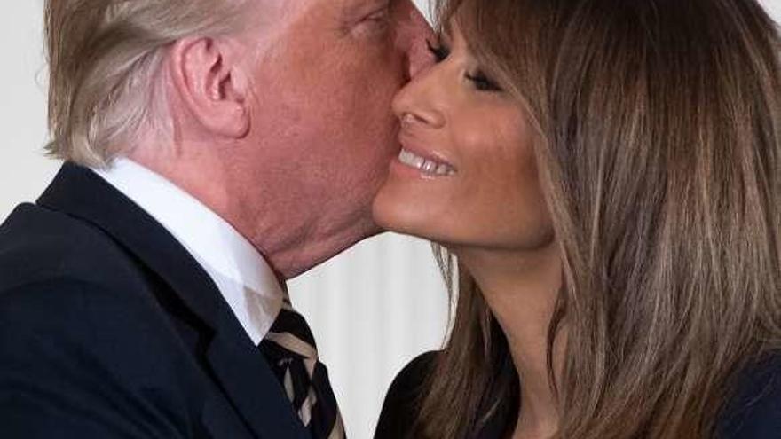 Donald y Melania Trump el pasado miércoles, 9 de mayo. // Saul Loeb