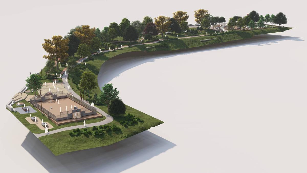 La recreación del futuro parque de la Reconquista de la Pola