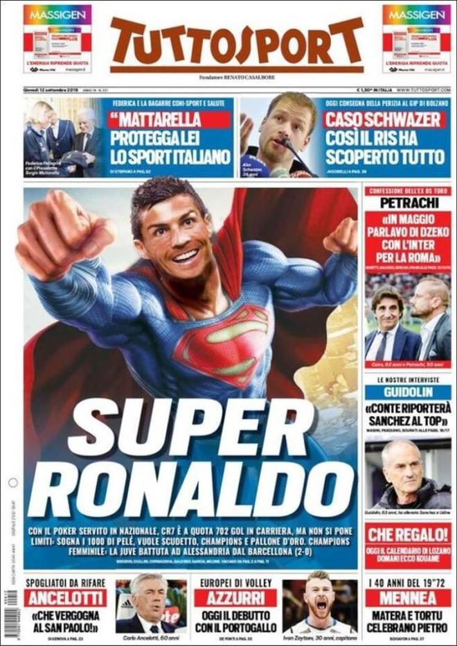 Esta es la portada de Tuttosport de este 12 de septiembre