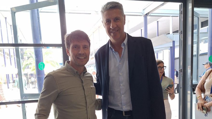El portavoz del PP en Xàtiva, Marcos Sanchis, y el alcalde de Badalona, Xavier García Albiol.