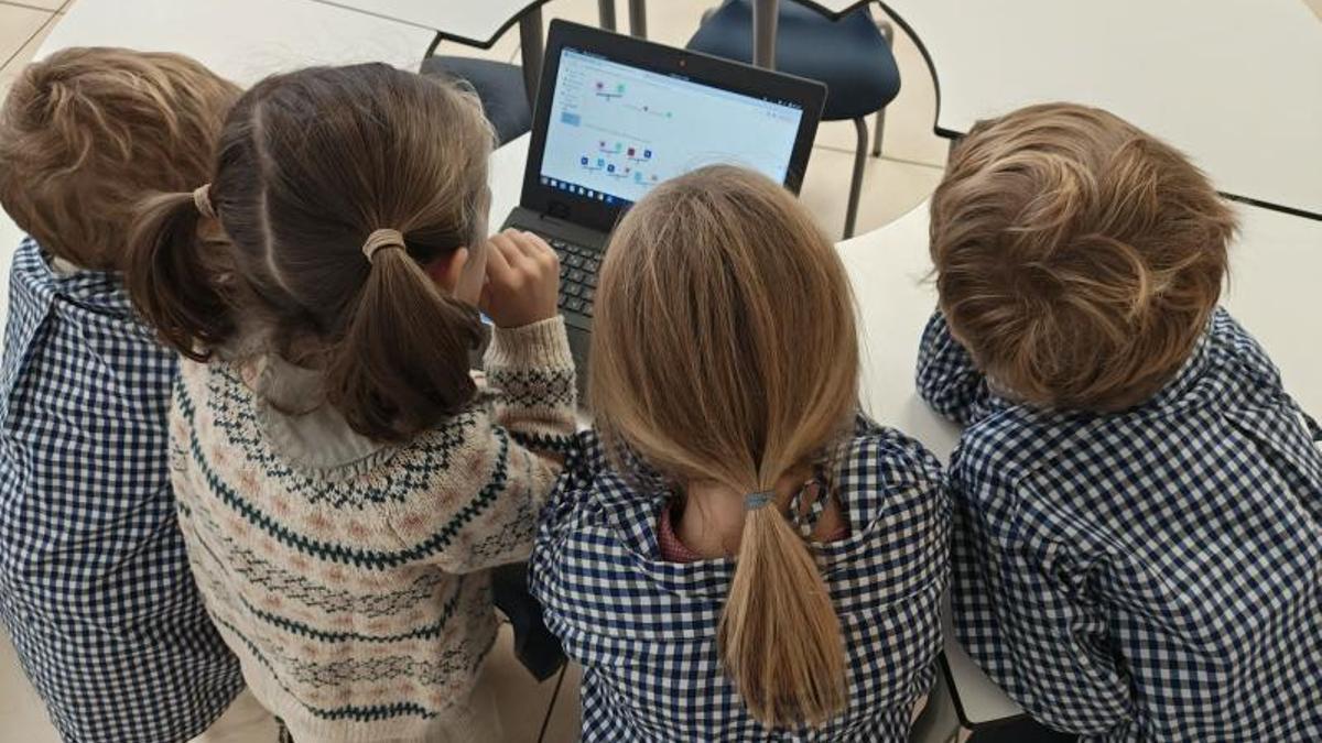 Estudiants davant d'un ordinador