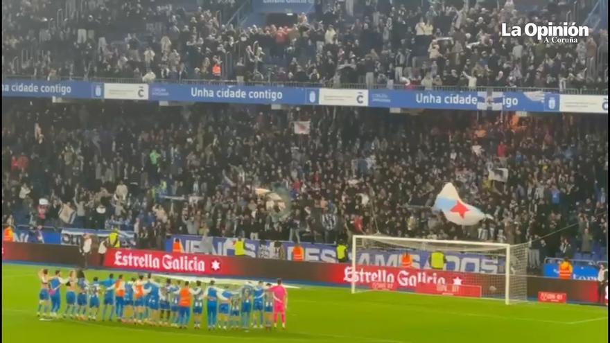 Así es la fiesta en Riazor tras la clasificación del Deportivo en octavos de la Copa del Rey