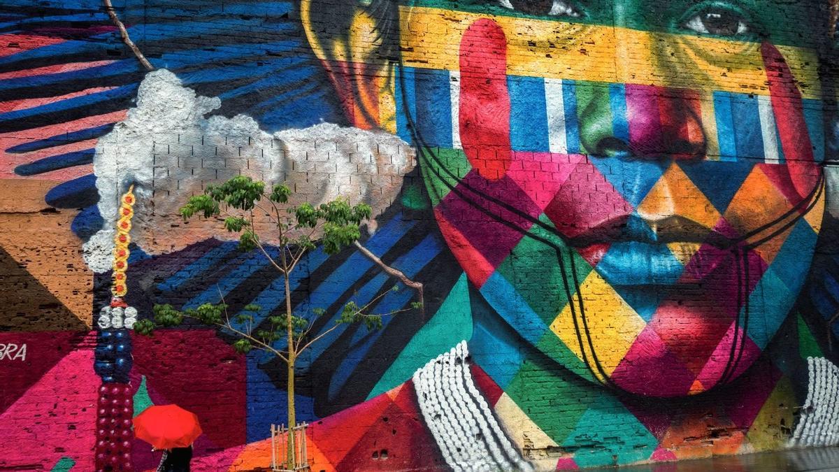 Mural Etnias en el Boulevard Olímpico de Rio de Janeiro