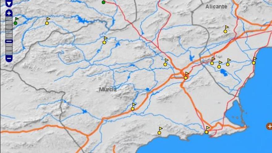 Mapa de la Región con la localización de fosas donde se encuentran enterradas víctimas de la Guerra Civil española.