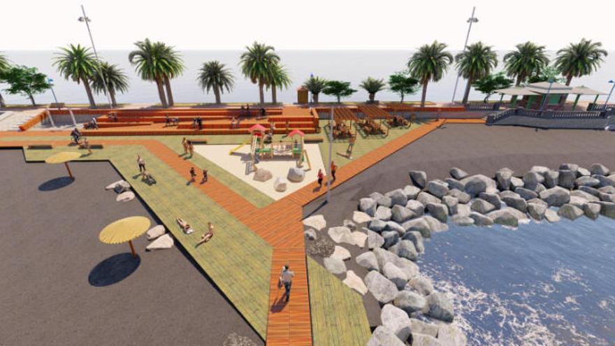 Boceto del proyecto para la nueva zona de esparcimiento en la Playa de la Punta, en la capital gomera.