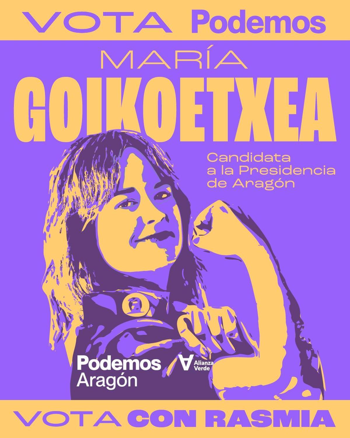 Cartel electoral de Podemos Aragón.