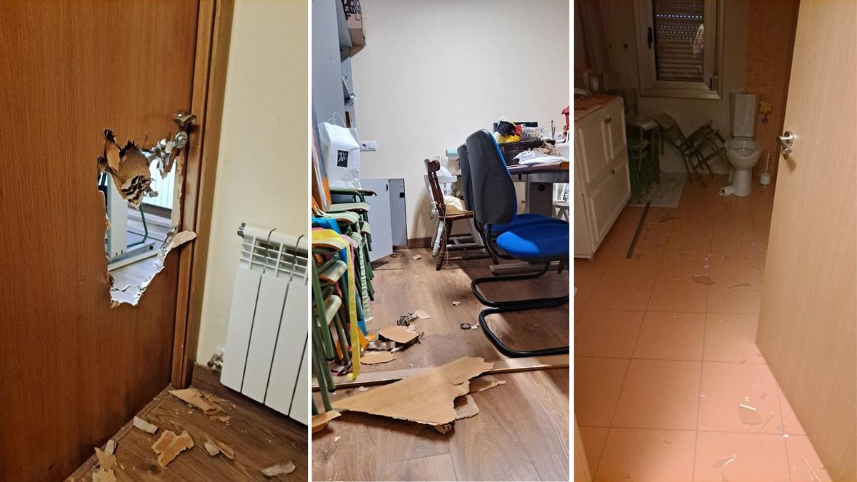 Daños en la casa del conserje de Los Perciones.