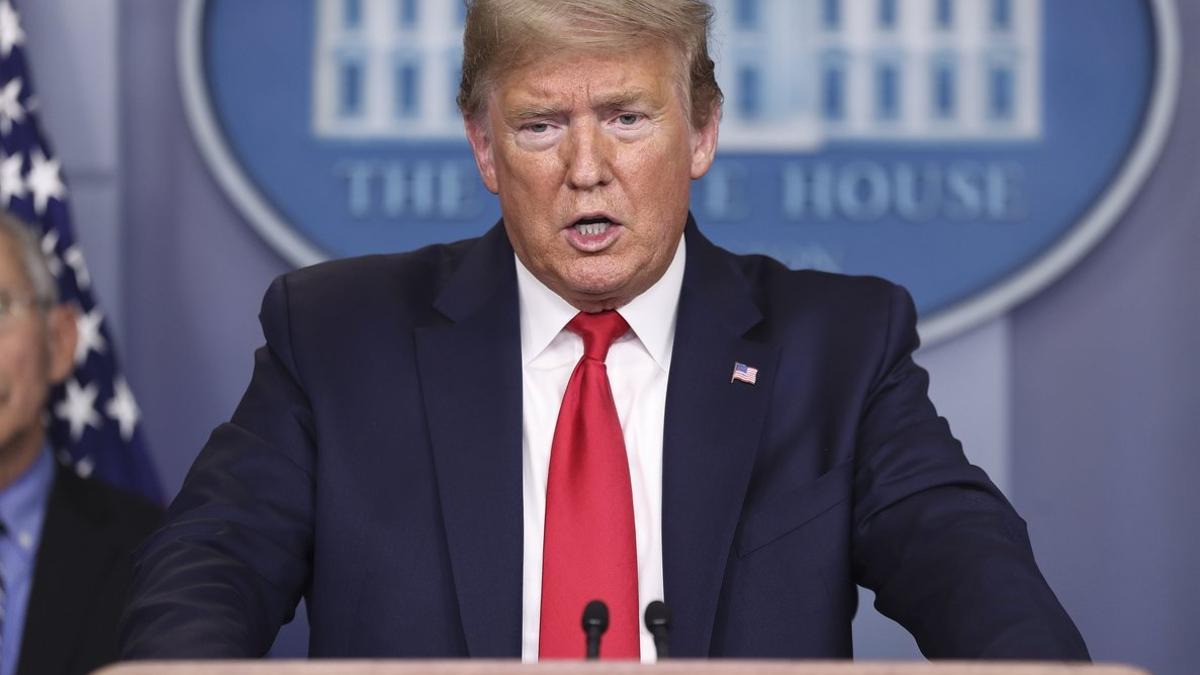 El presidente de EEUU, Donald Trump, durante la rueda de prensa.