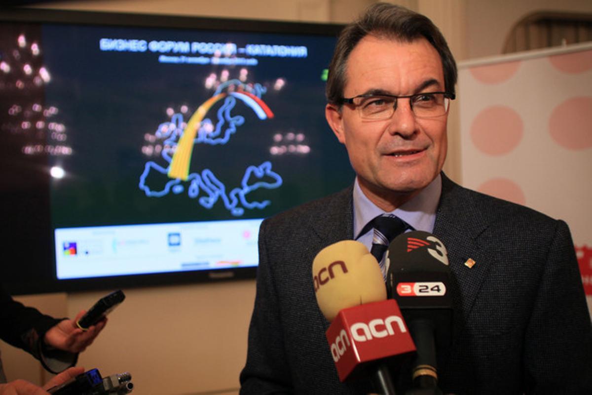 El president, Artur Mas, dimecres, durant el seu viatge a Rússia. El president, Artur Mas, dimecres, durant el seu viatge a Rússia.