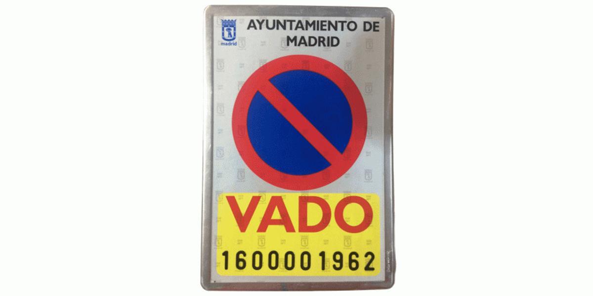 Placa de vado del Ayuntamiento de Madrid