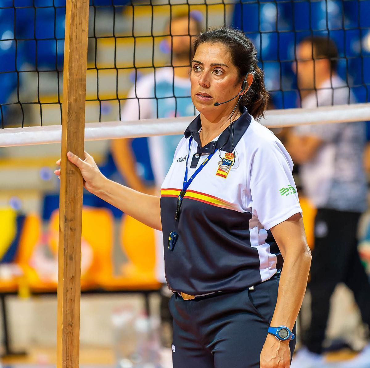 Gloria Souto, durante un partido de voleibol.