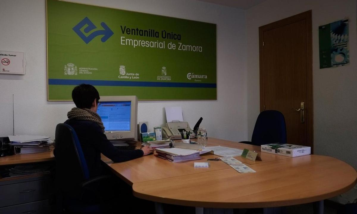 Oficina del servicio de Ventanilla Única Empresarial de Zamora. | ARCHIVO