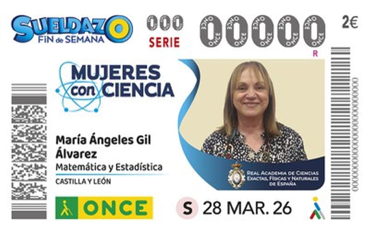 Cupón del Sueldazo Fin de Semana que protagoniza la catedrática asturiana María Ángeles Gil