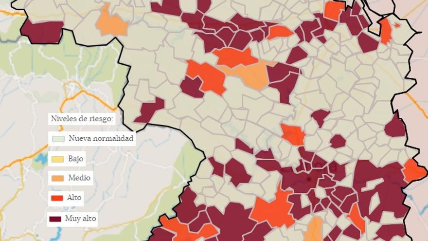 Mapa de contagios COVID Zamora por pueblos