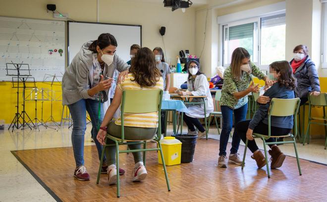 Vacunación de niños de nueve a once años en colegios de Alicante