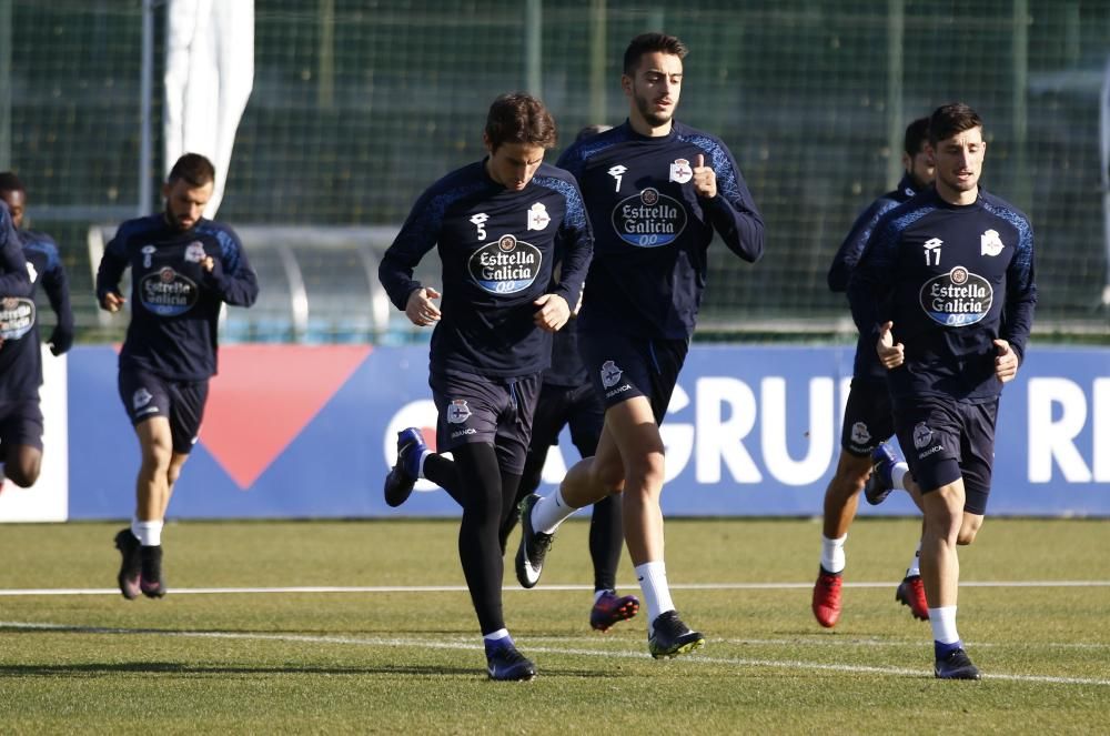 El Dépor trabaja el día tras el golpe del Bernabéu