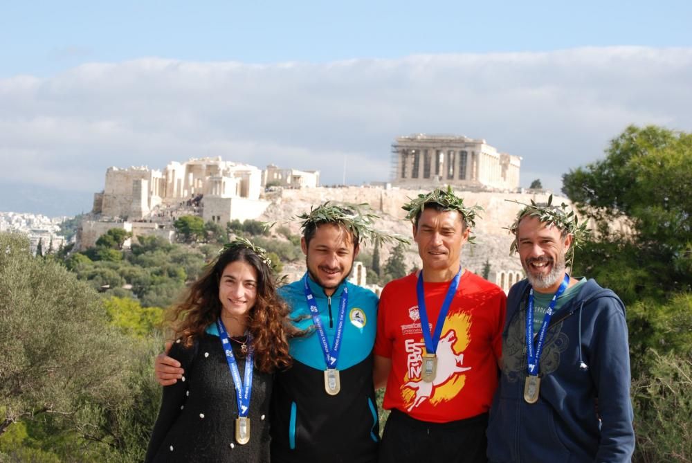 Los alistanos en la maratón de Atenas.