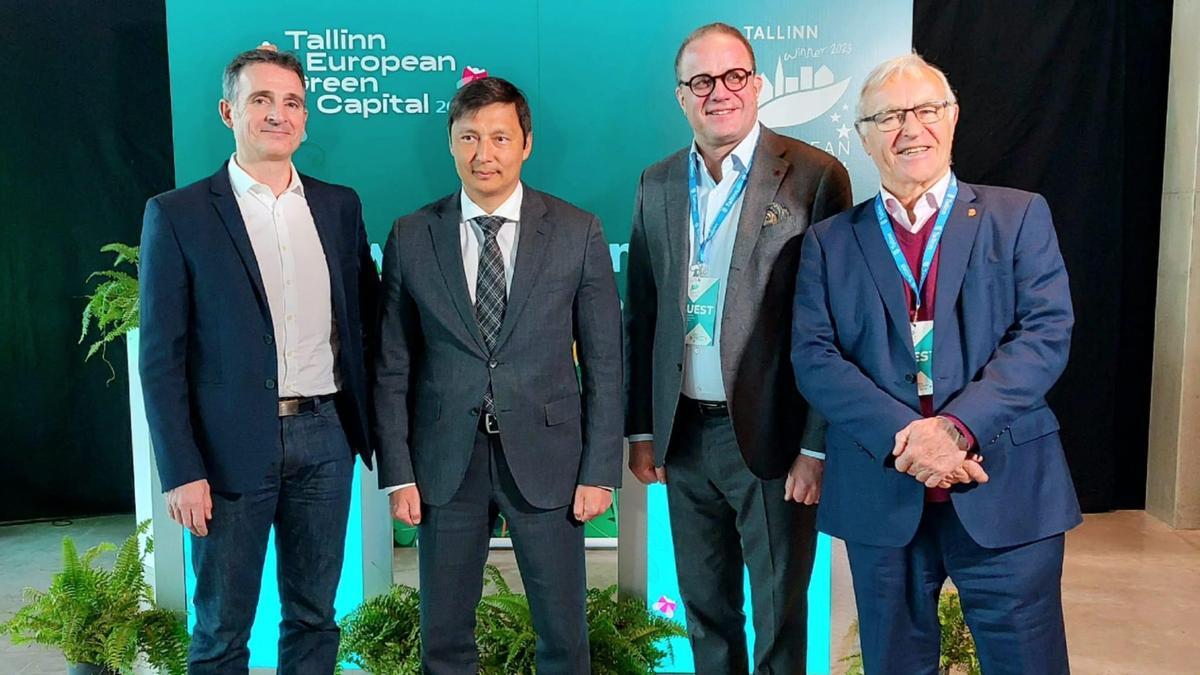 Joan Ribó junto a otros alcaldes de Capitales Verdes Europeas en Estonia