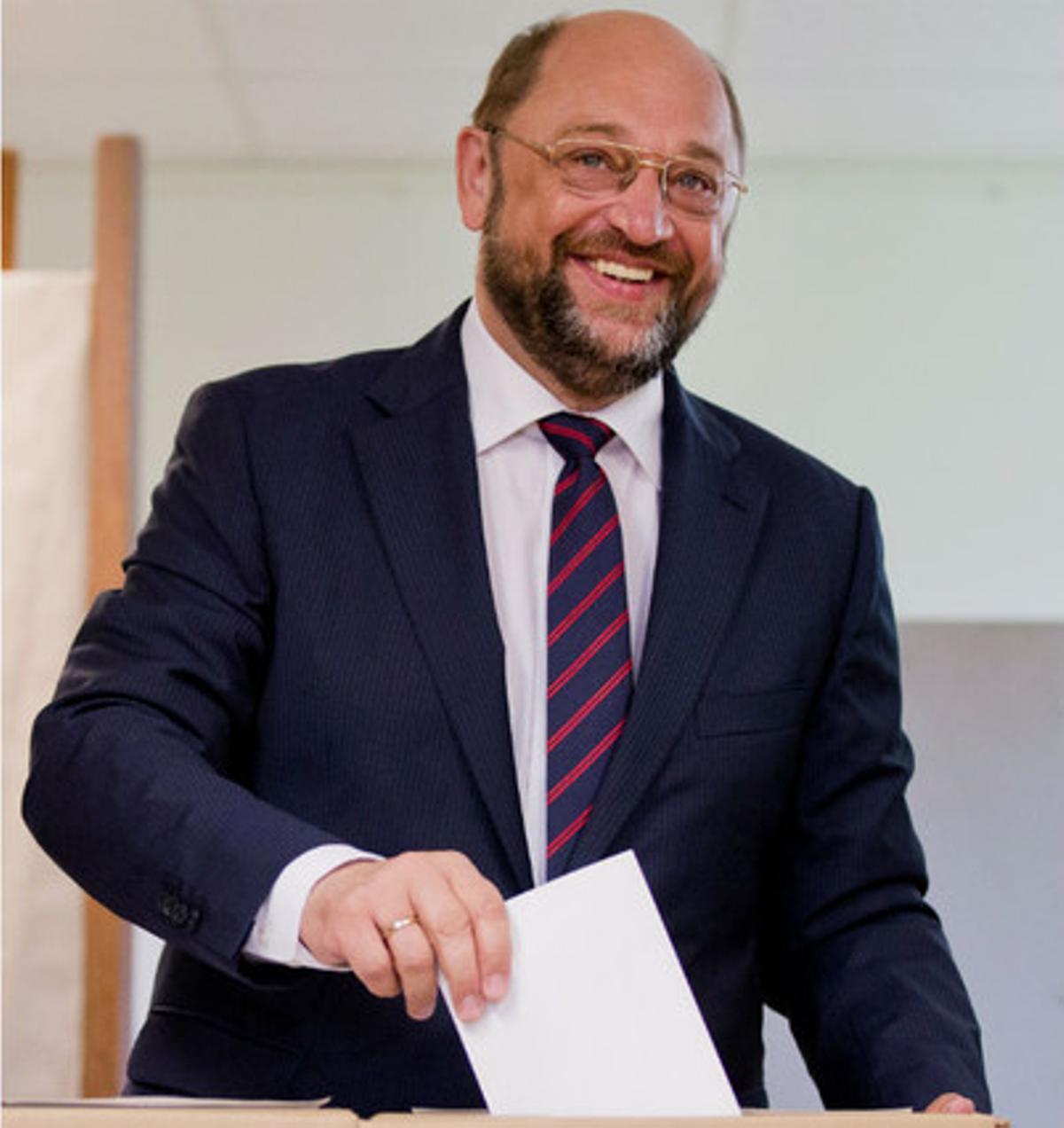 Candidat del partit social demòcrata, Martin Schulz, vota a Alemanya.