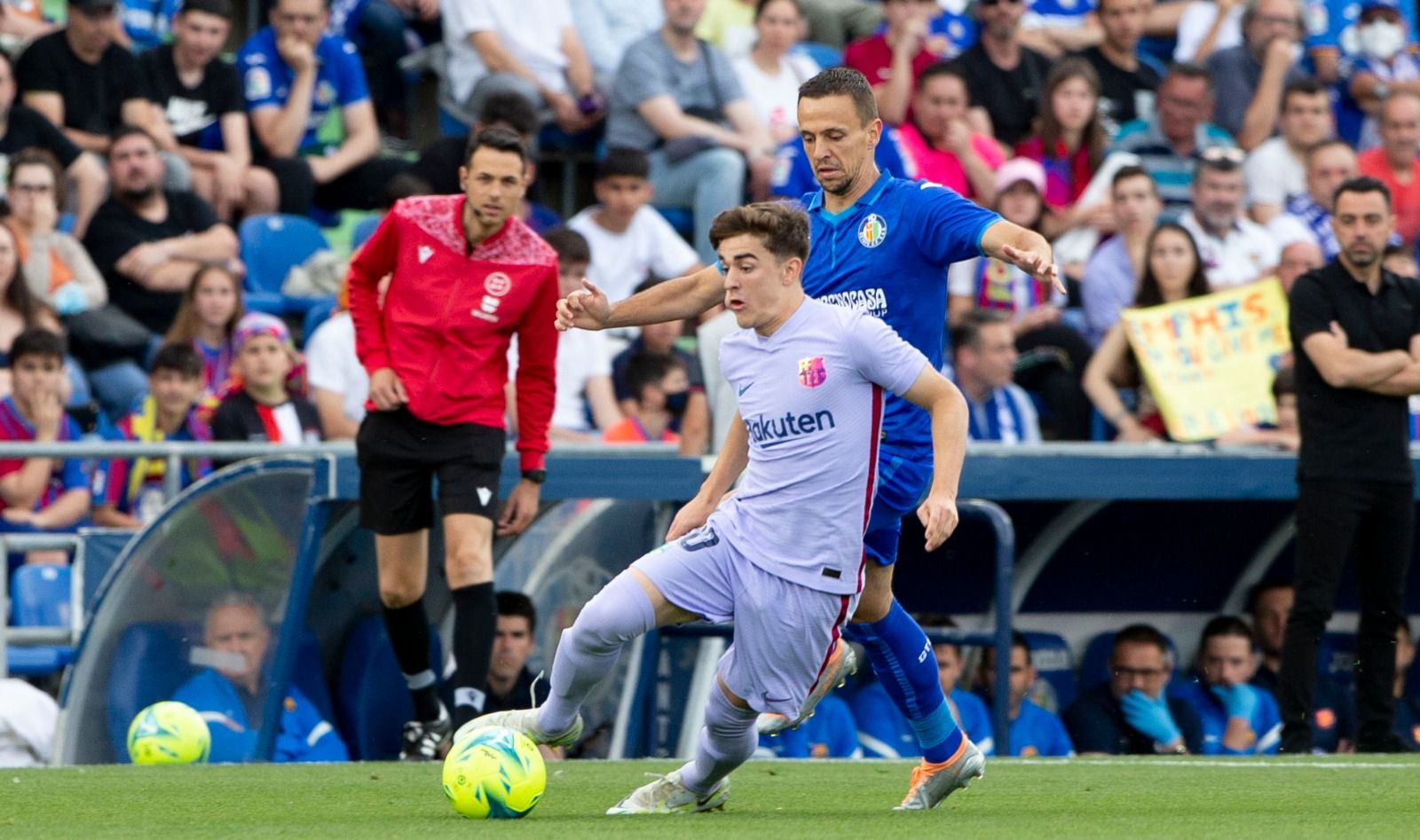 Gavi en el partido frente al Getafe CF