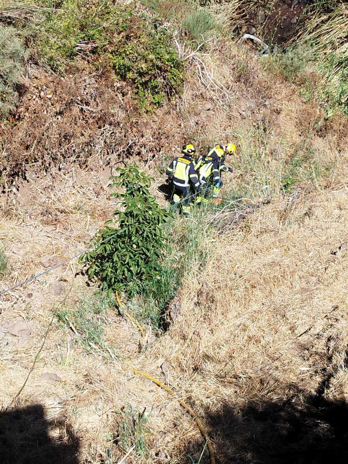 Muere un octogenario tras caer con su coche por un barranco de Gáldar