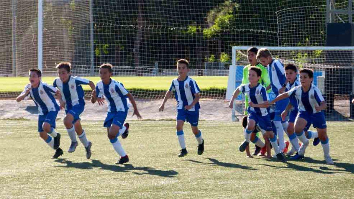 La celebración de los jugadores del Espanyol