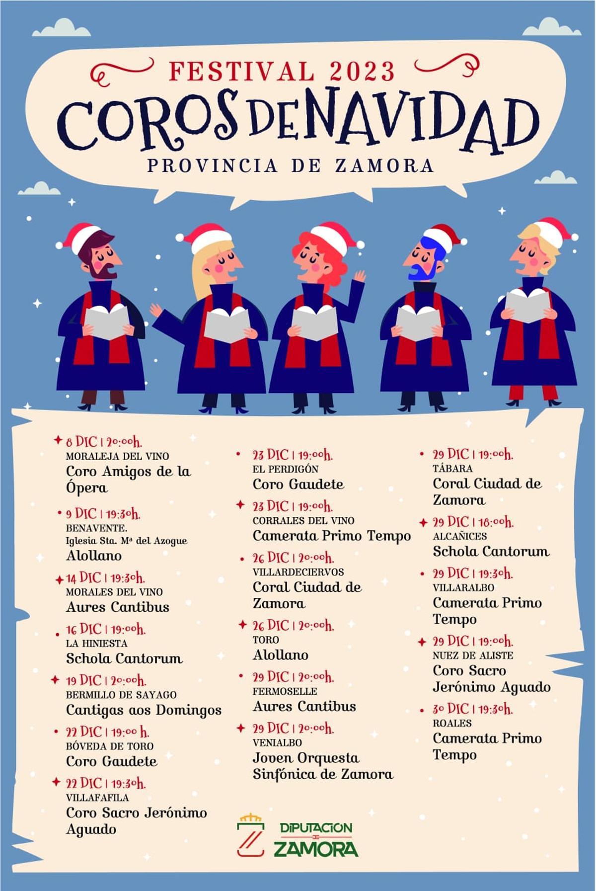Programa del Primer Festiva Coros de Navidad de la Provincia de Zamora 2023