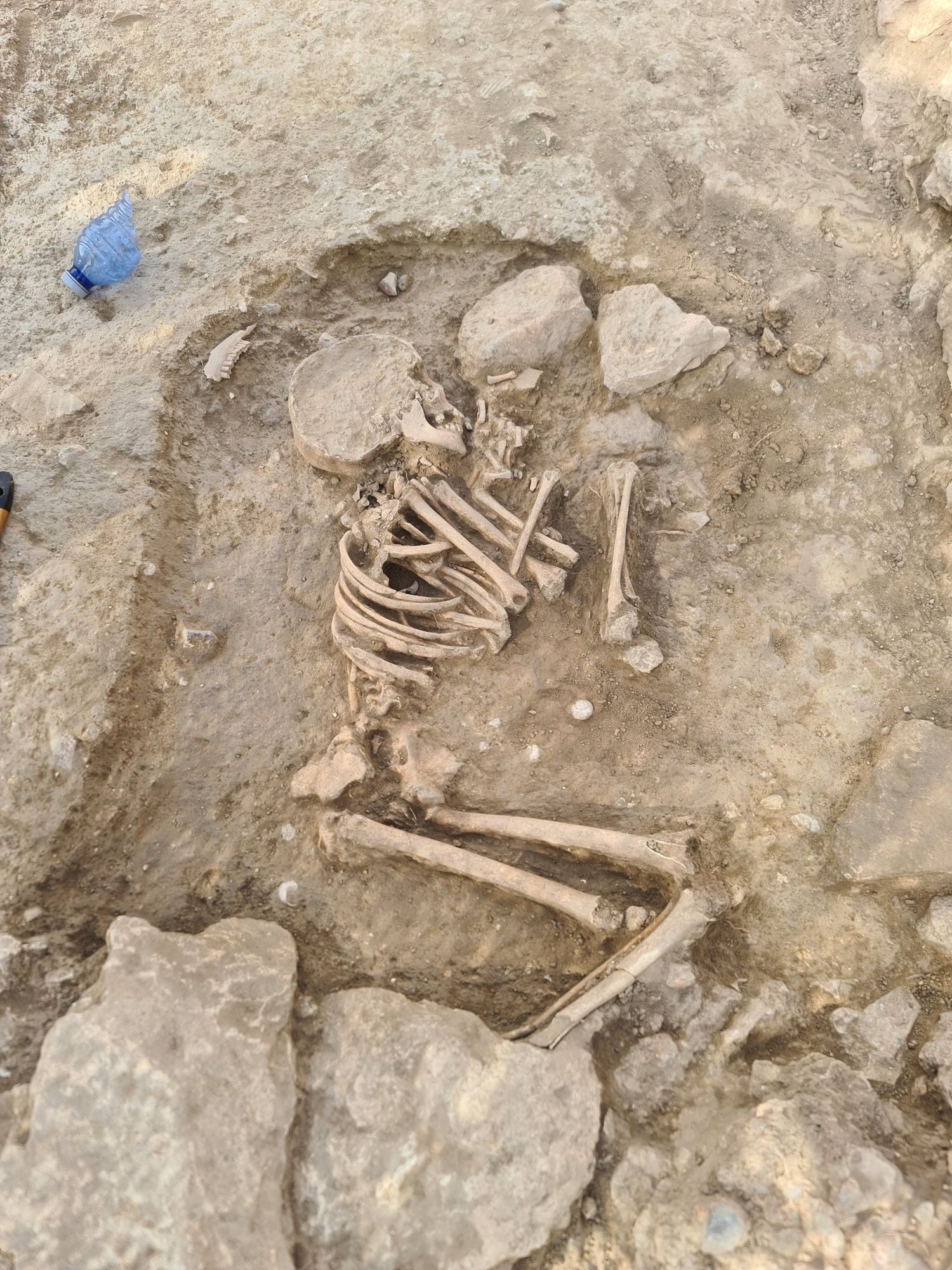 Aparece un esqueleto infantil de hace 1.400 años en un yacimiento de Riba-roja