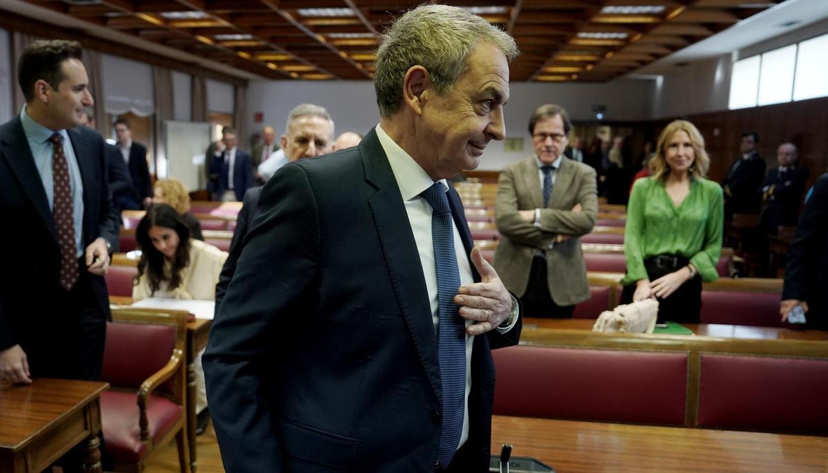José Luis Rodríguez Zapatero, durante su comparecencia en el Senado, en la comisión sobre el rescate de Plus Ultra.