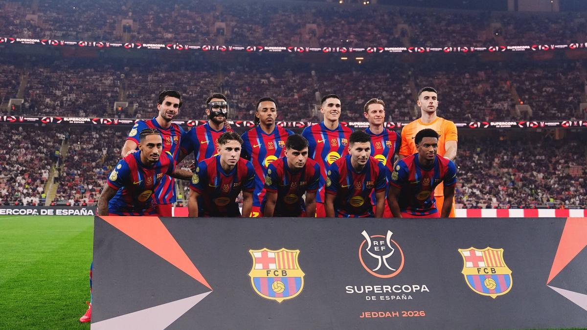 La alineación del Barça en la semifinal de la Supercopa