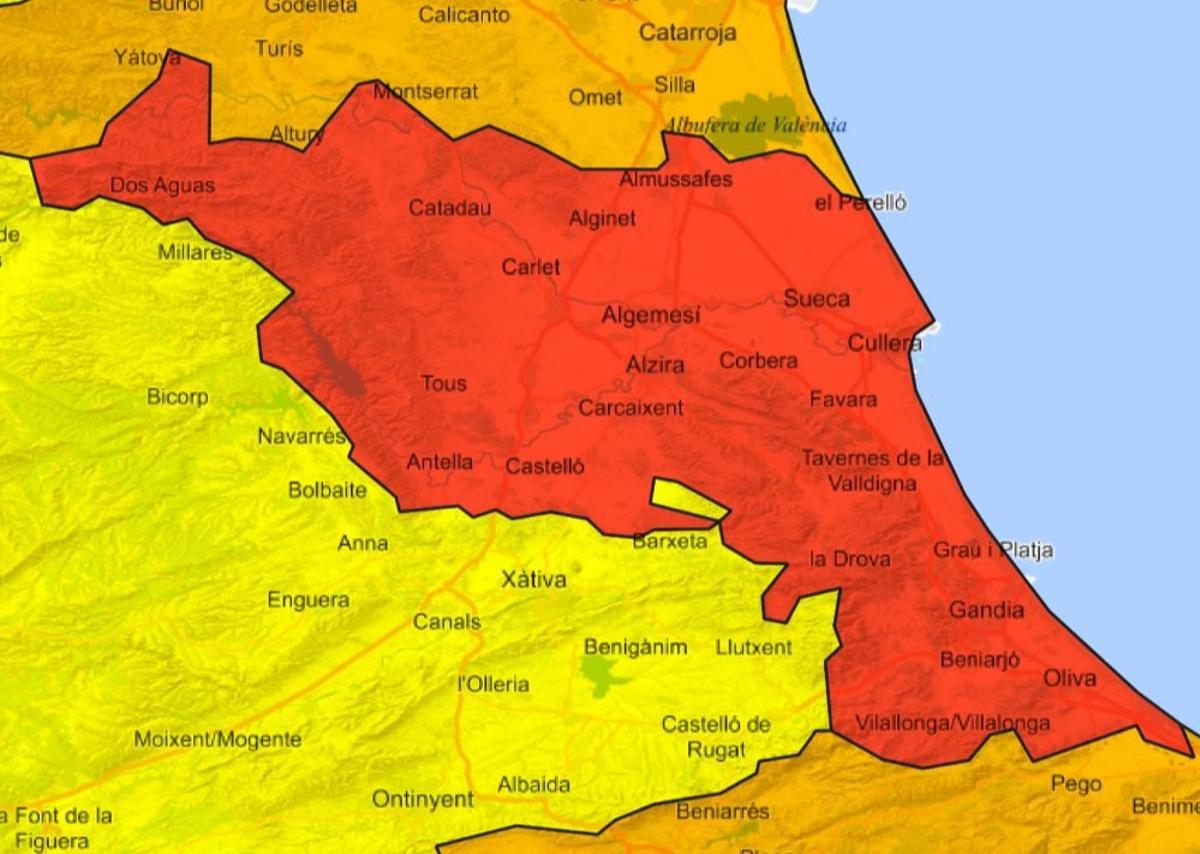 Alerta roja en el litoral sur de València