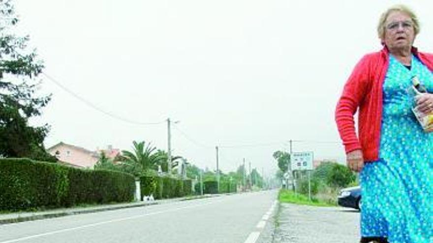 Tramo de la carretera de Santiago del Monte a Naveces.