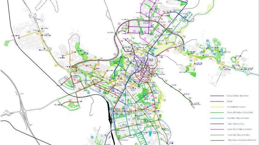 Un mapa que mide lo que se tarda a pie en los recorridos