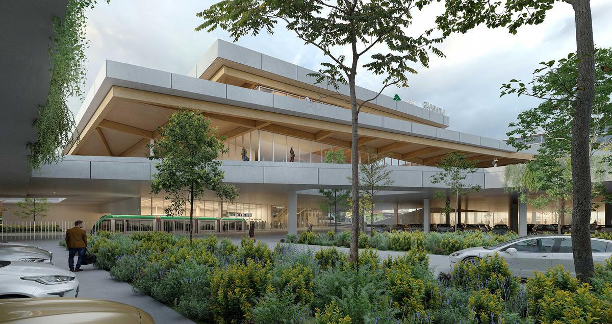 Render de la zona de parking.