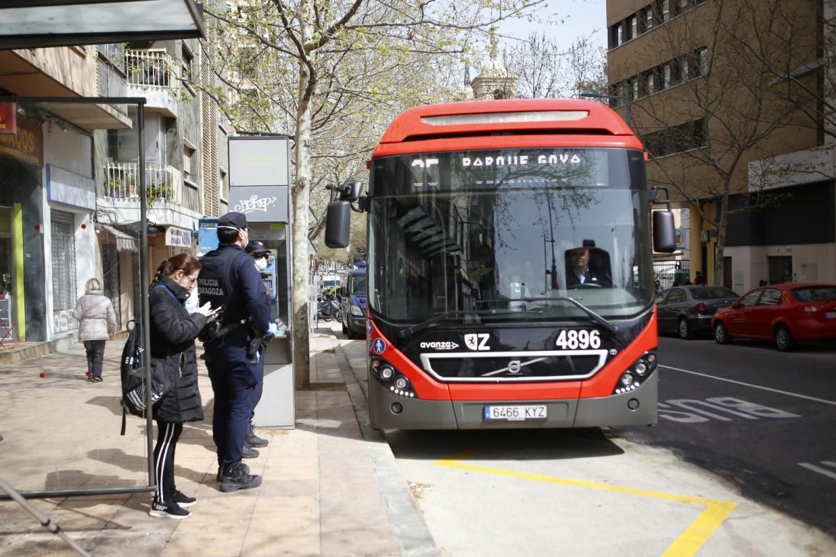 Control policial en Zaragoza por el coronavirus